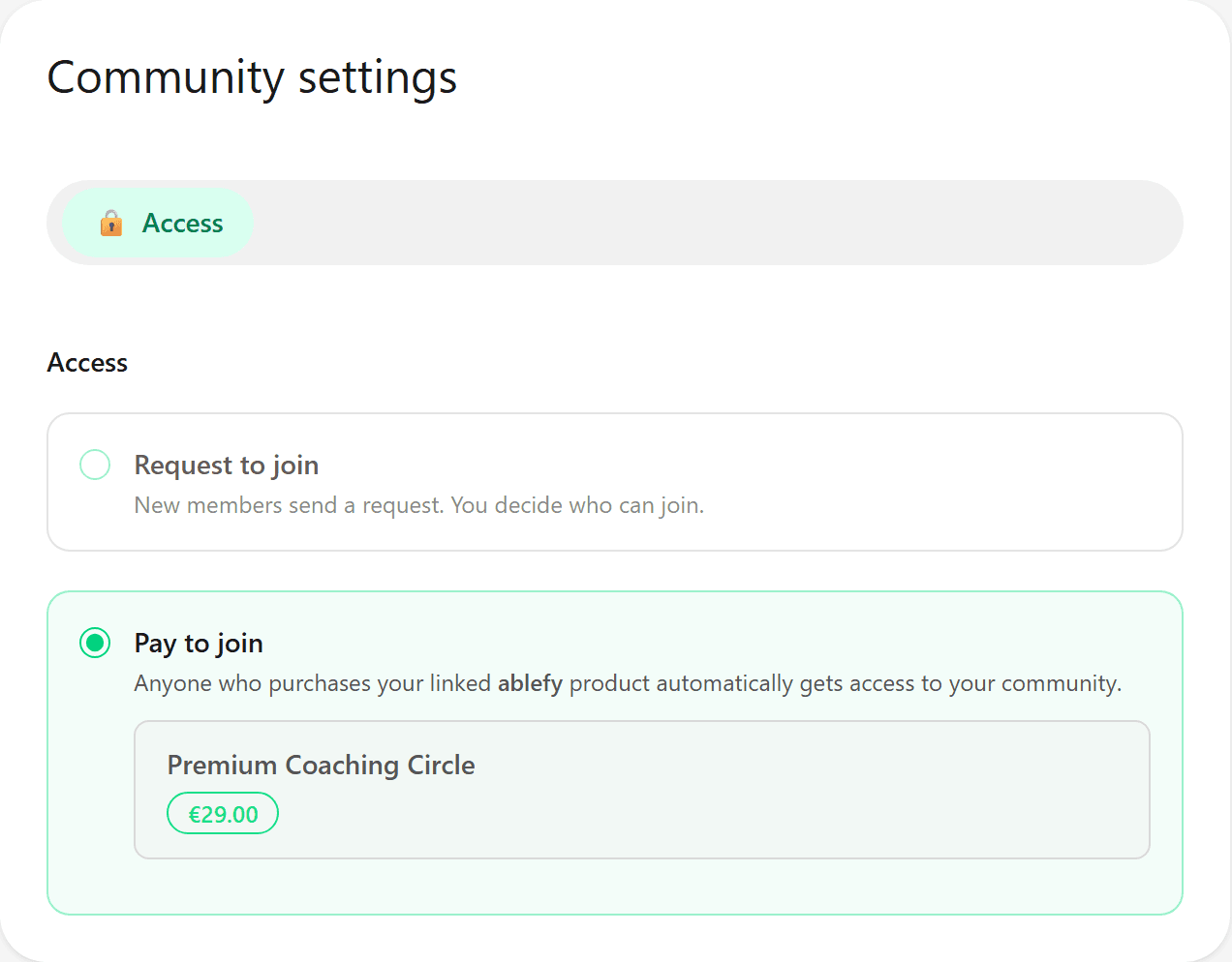 Linked ablefy product with automatic access management in foroom