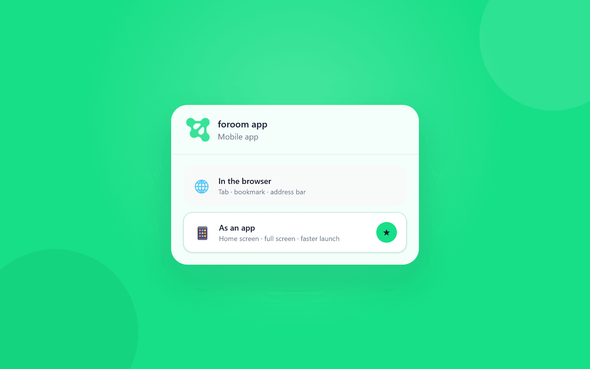 How to install foroom as an app on mobile and desktop