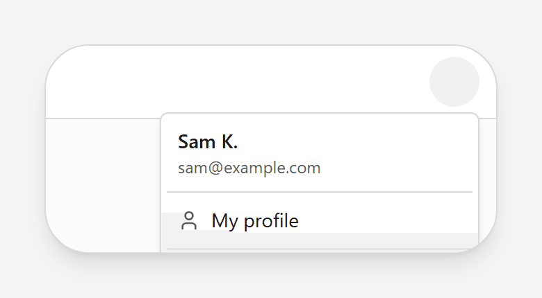 Open profile menu on mobile with Install app item